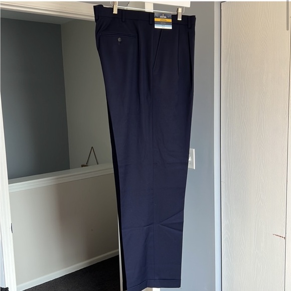 Men's Big & Tall Dress Slacks Navy Blue 44 x 34 - Picture 8 of 8